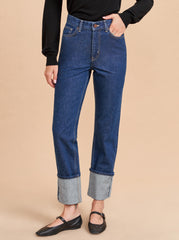 Molly High-Rise Straight Cuffed Jean - La Ligne