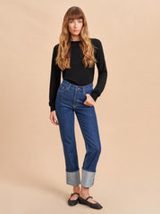 Molly High-Rise Straight Cuffed Jean - La Ligne