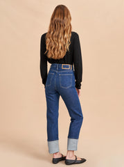 Molly High-Rise Straight Cuffed Jean - La Ligne