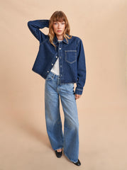 Isadora High-Rise Wide-Leg Side Stripe Jean - La Ligne