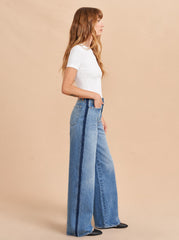 Isadora High-Rise Wide-Leg Side Stripe Jean - La Ligne