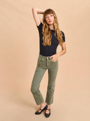 Meredith High-Rise Cropped Flare Jean - La Ligne