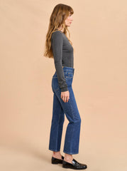 Meredith High-Rise Cropped Flare Jean - La Ligne