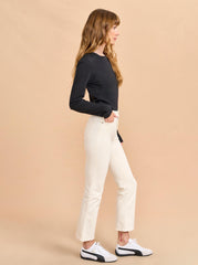 Meredith High-Rise Cropped Flare Jean - La Ligne