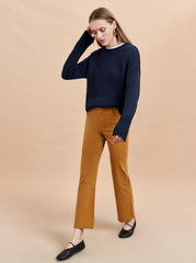 Meredith High-Rise Cropped Flare Twill Pant - La Ligne