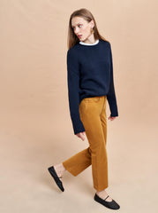 Meredith High-Rise Cropped Flare Twill Pant - La Ligne