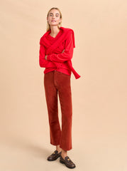 Meredith High-Rise Cropped Flare Corduroy Pant - La Ligne