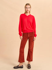 Meredith High-Rise Cropped Flare Corduroy Pant - La Ligne