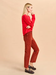 Meredith High-Rise Cropped Flare Corduroy Pant - La Ligne