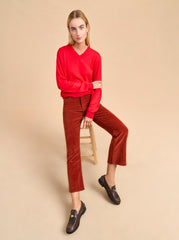 Meredith High-Rise Cropped Flare Corduroy Pant - La Ligne